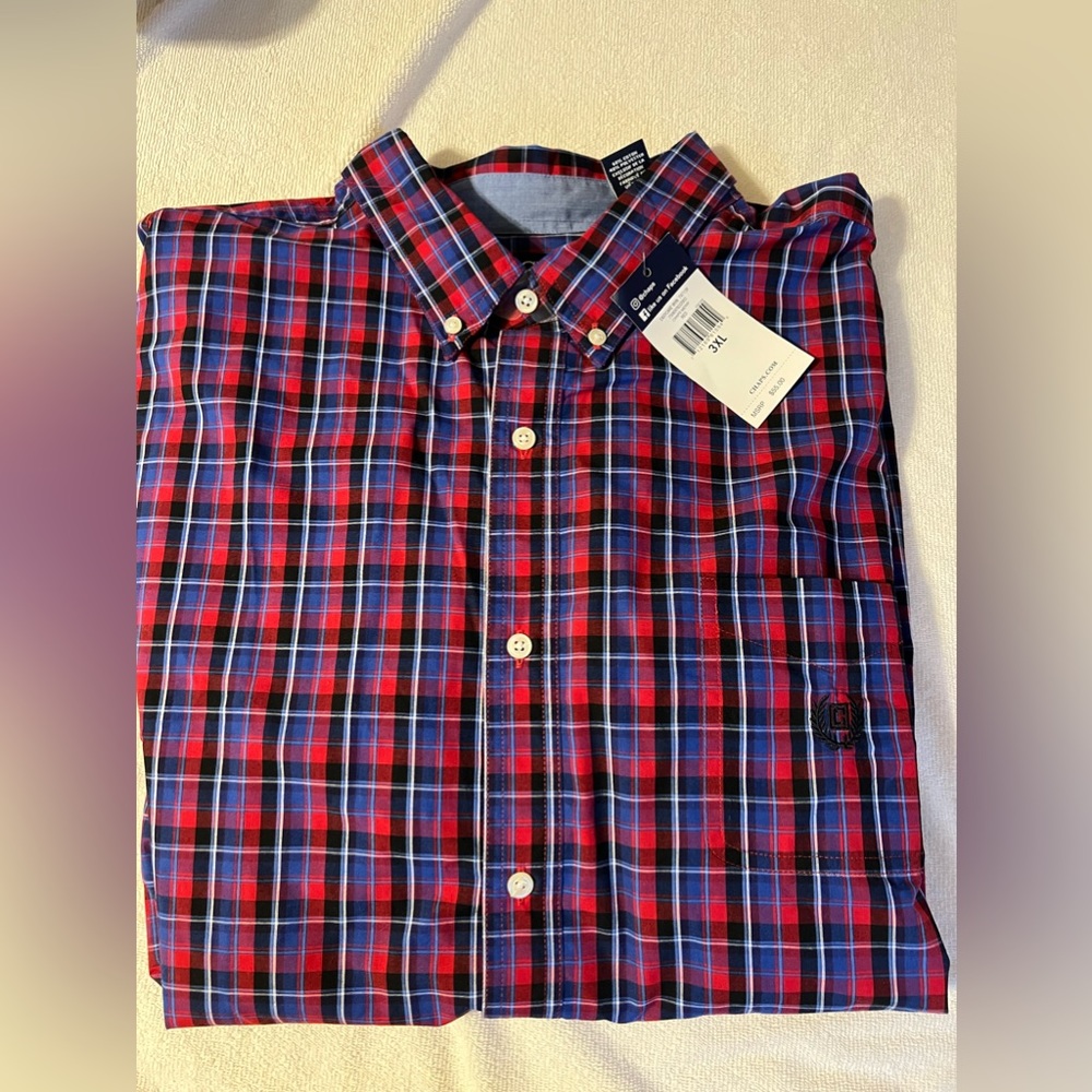 NWT Chaps 3 XL long sleeve button dress shirt